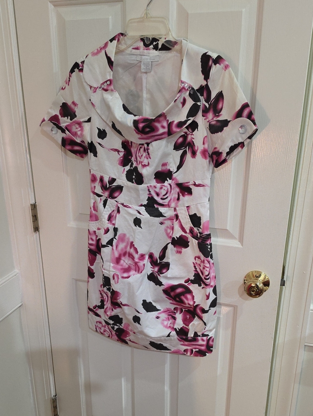 Vintage Y2K Charlotte Russe Floral Satin Bubble Hem Dress - Size S